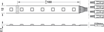 LED-Band, LED 1157 RGBW-Farbwechselleuchte 24 V, 60 RGB-LEDs/m (14,4 W/m) und 60 monochrome LEDs/m  (4,8 W/m), IP20