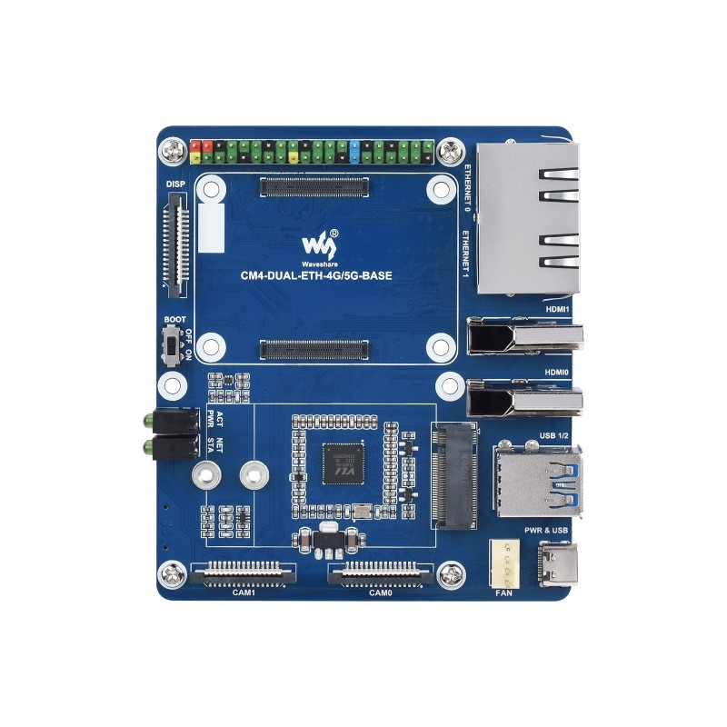 Raspberry Pi Dual Gigabit Ethernet 5G/4G Compute Module 4 (NICHT im Lieferumfang enthalten), Metallgehäuse, mit Lüfter