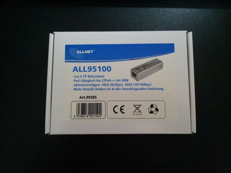 ALLNET TP Cat 6 Überspannungs-/Blitzschutz Surge Protector ALL95100 ALLNET TP Cat 6 Überspannungs-/Blitzschutz Surge Protector ALL95100