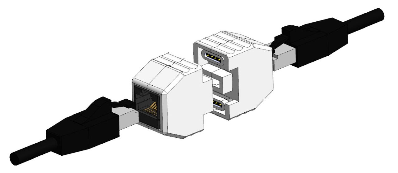 TP-TP Kupplung,CAT6A,Buchse,1:1 ,8-pol., RJ45, Sicherungskupplung, Abwurfbuchse, PoE fähig, bis zu 10GBit (ABS Gehäuse) - ALL-RJ45-Magnet TP-TP Kupplung,CAT6A,Buchse,1:1 ,8-pol., RJ45, Sicherungskupplung, Abwurfbuchse, PoE fähig, bis zu 10GBit (ABS Gehäuse) - ALL-RJ45-Magnet