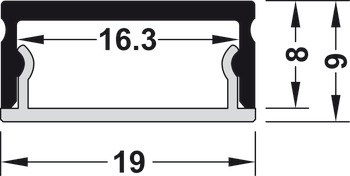 Design-Unterbauprofil, Profil 4105  für LED-Bänder bis 10 mm