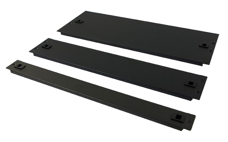ALLNET 19"zbh. Blindplatte, 2HE, Schwarz, zum Einrasten(Werkzeuglos)