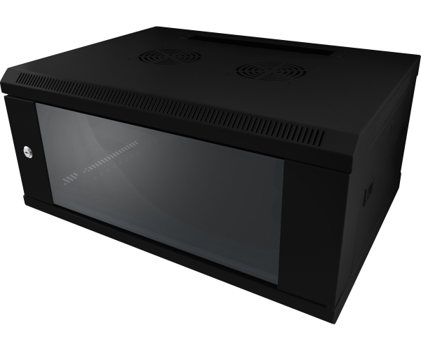 ALLNET 19"Wandgehäuse, 18HE, 1-teilig, T600mm, Schwarz, SMC-Serie,