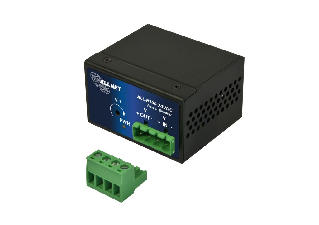 ALLNET ALL-B100-24VDC / Power-Booster 24VDC to 48~55VDC max. 95W HUT/DIN-Mounting ALLNET ALL-B100-24VDC / Power-Booster 24VDC to 48~55VDC max. 95W HUT/DIN-Mounting