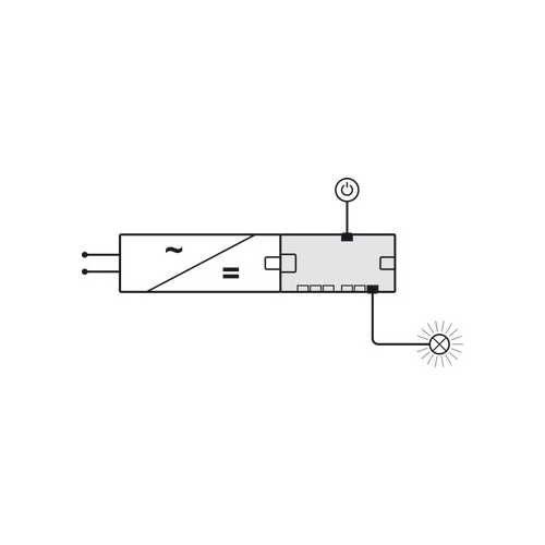 B-Ware (geprüft): 6-fach-Verteiler, Häfele Loox5 12 V Box-to-Box mit Schaltfunktion 2-pol. (monochrom) (Vom Umtausch ausgeschlossen)