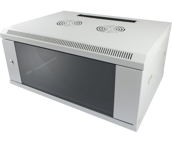 ALLNET 19"Wandgehäuse, 12HE, 1-teilig, T600mm, Lichtgrau, SMC-Serie,