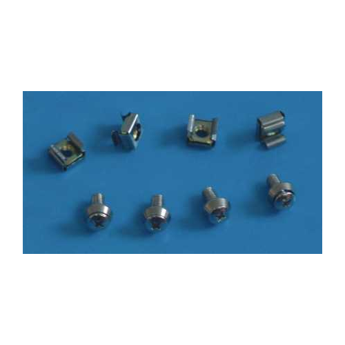 ALLNET 19"zbh. Befestigungsset,Käfigmuttern,100-Pack, M6, mit Metall-Rosette,