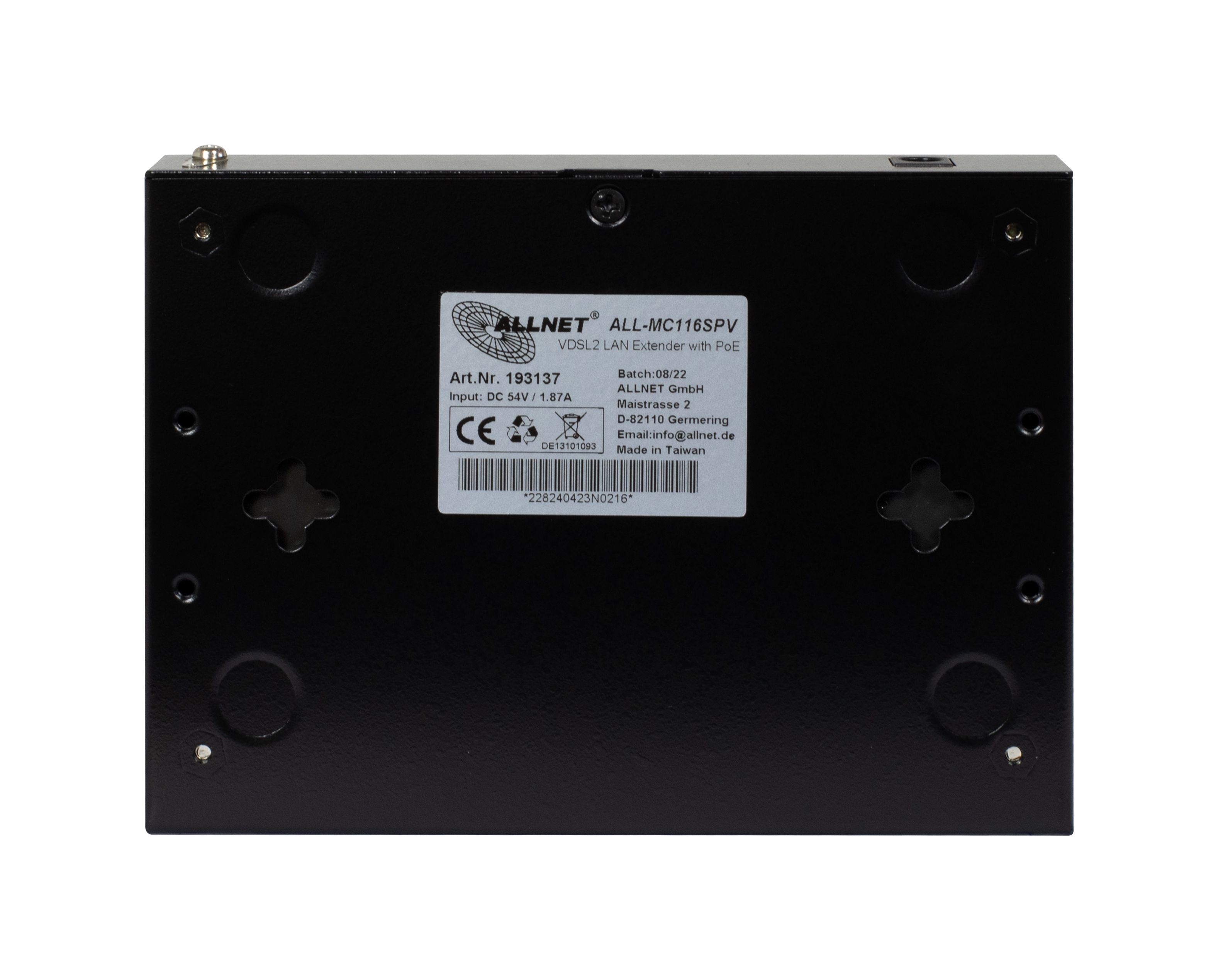 ALLNET ISP Bridge Modem VDSL2 mit Vectoring/Point-to-Point Slave-Modem & 2x PoE IEEE802.3at Ports "unmanaged "ALL-MC116SPV-VDSL2" ALLNET ISP Bridge Modem VDSL2 mit Vectoring/Point-to-Point Slave-Modem & 2x PoE IEEE802.3at Ports "unmanaged "ALL-MC116SPV-VDSL2"