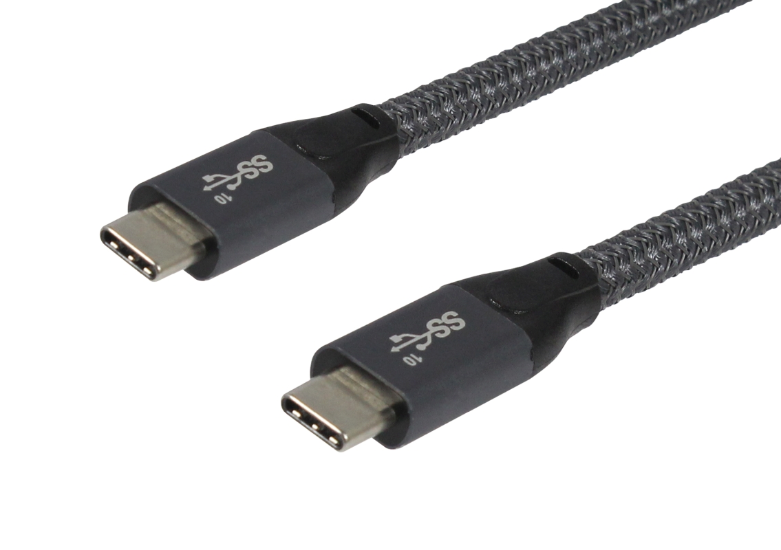 Kabel USB, C(St) => C(St),  1.5m, USB3.1,  Silber-Grau, 10G/5A, Gen 2, E-Marker Chip, aktives PD USB-C