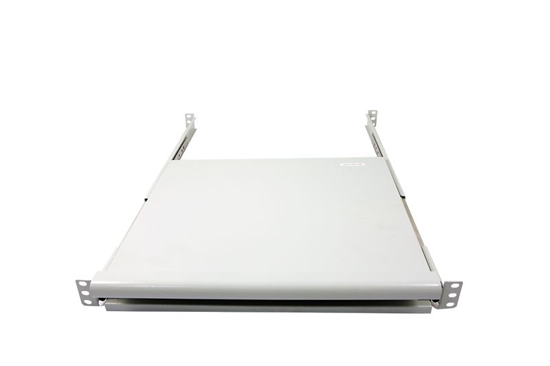 ALLNET 19"zbh. Tastaturboden ausziehbar, für  800mm Schrank tiefe, Lichtgrau, t550-650mm,