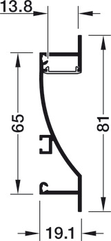 Sockelprofil, Profil 5103 für LED-Bänder 10 mm