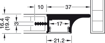 Griffmuldenprofil, Profil 3101 für LED-Bänder 10 mm