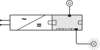 B-Ware (geprüft): 6-fach-Verteiler, Häfele Loox5 12 V Box-to-Box mit Schaltfunktion 2-pol. (monochrom) (Vom Umtausch ausgeschlossen)