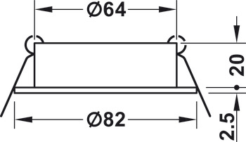 Einbauring, LED 1150 Bohrloch-Ø 68 mm