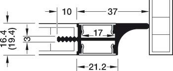 Griffmuldenprofil, Profil 3102 für LED-Bänder 10 mm