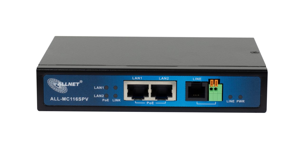ALLNET ISP Bridge Modem VDSL2 mit Vectoring/Point-to-Point Slave-Modem & 2x PoE IEEE802.3at Ports "unmanaged "ALL-MC116SPV-VDSL2" ALLNET ISP Bridge Modem VDSL2 mit Vectoring/Point-to-Point Slave-Modem & 2x PoE IEEE802.3at Ports "unmanaged "ALL-MC116SPV-VDSL2"