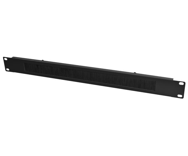 ALLNET 19"zbh. Kabeldurchführungsplatte, 1HE, Metall, Schwarz, mit Bürste,