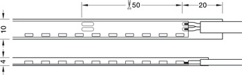 B-Ware (geprüft): LED-Band im Silikonschlauch, Häfele Loox5 LED 3099 24 V 2-pol. (monochrom) seitliche Abstrahlung, für Nut 4 x 10 mm, 120 LEDs/m, 9,6 W/m, IP44 (Vom Umtausch ausgeschlossen)