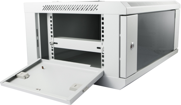 ALLNET 19"Wandgehäuse, 12HE, 1-teilig, T450mm, Lichtgrau, SMC-Serie,