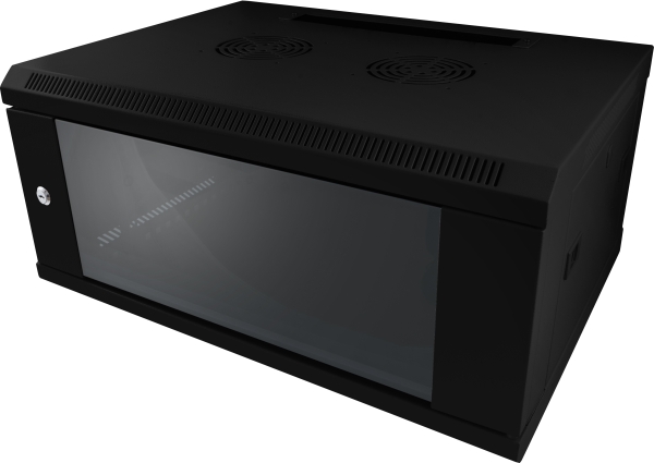 ALLNET 19"Wandgehäuse,  6HE, 1-teilig, T450mm, Schwarz, SMC-Serie,