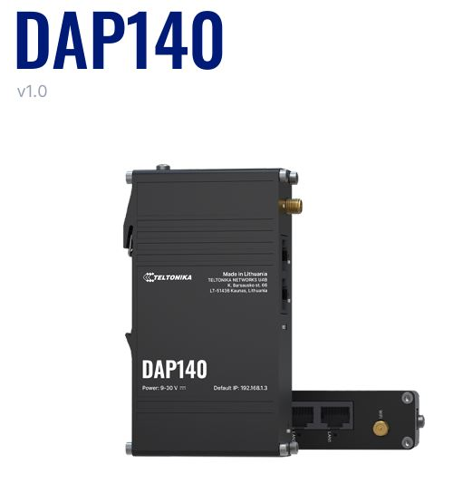 Teltonika · Accesspoint · DAP140 · 2x1 · Wi-Fi 4 · 300Mbit · 2x 10/100 · DIN Rail