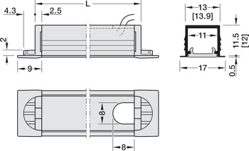 Einbauleuchte linear, Häfele Loox5 LED 3048 24 V und Profil 1103