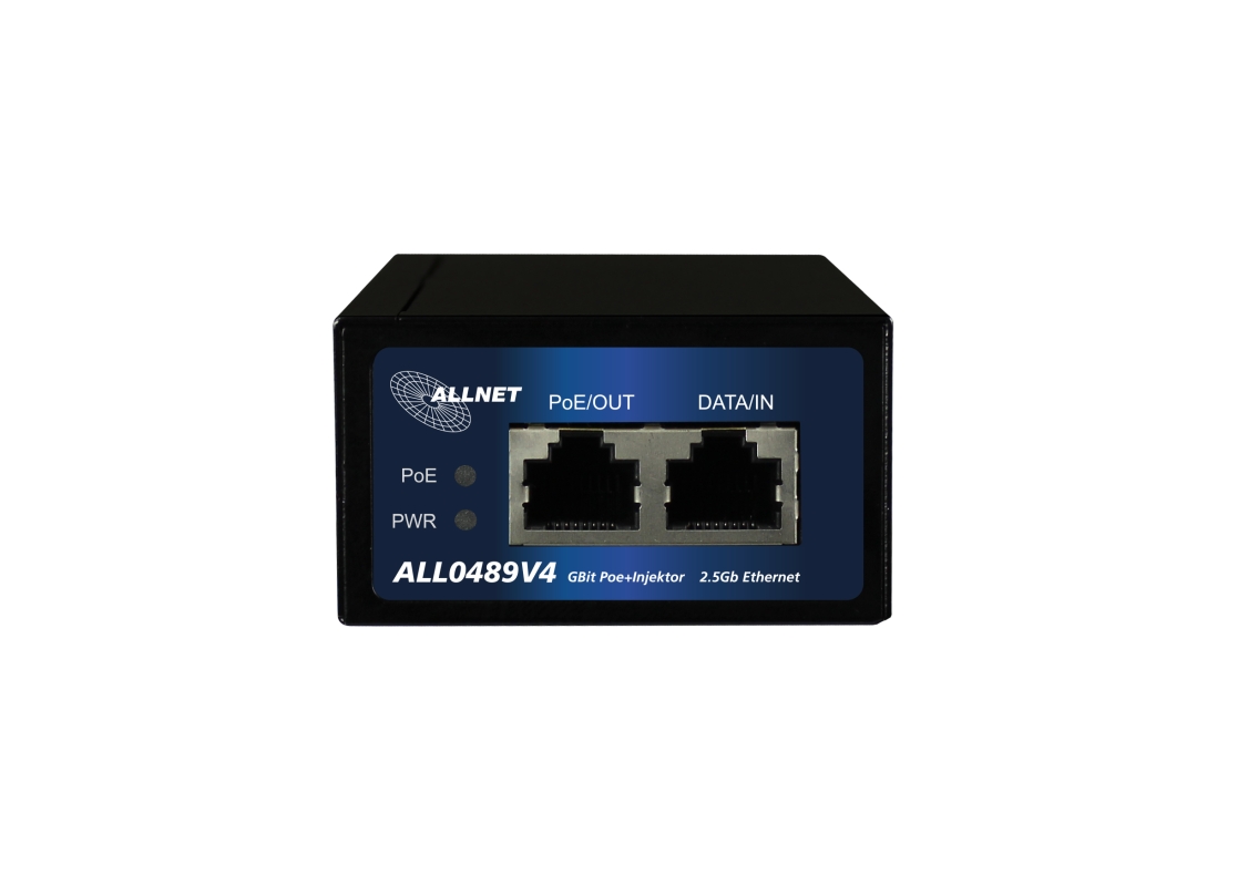 ALLNET PoE Injektor Gigabit / PoE & PoE+ (15,4W/30W)/ 2,5 Gbit/ Metallgehäuse / "ALL0489v4"