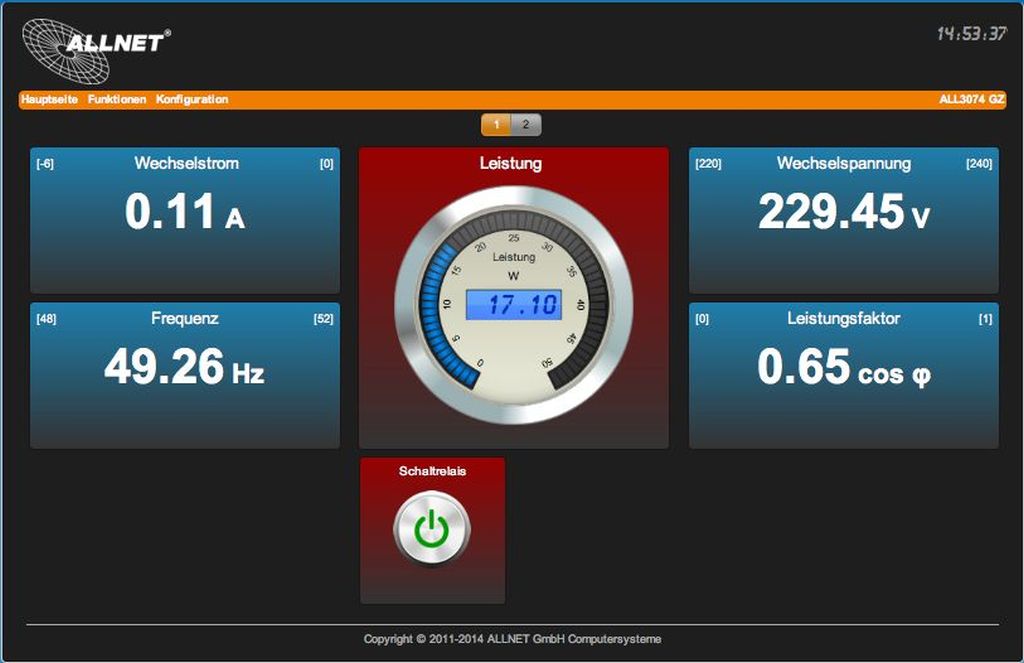 ALLNET MSR IO Zentrale Schaltsteckdose ALL3075v4 inkl. WLAN & Strommessung für IP Gebäude Automation ALLNET MSR IO Zentrale Schaltsteckdose ALL3075v4 inkl. WLAN & Strommessung für IP Gebäude Automation