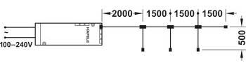 4-fach-Verlängerungsleitung, für Häfele Loox 12 V 2-pol. (monochrom)