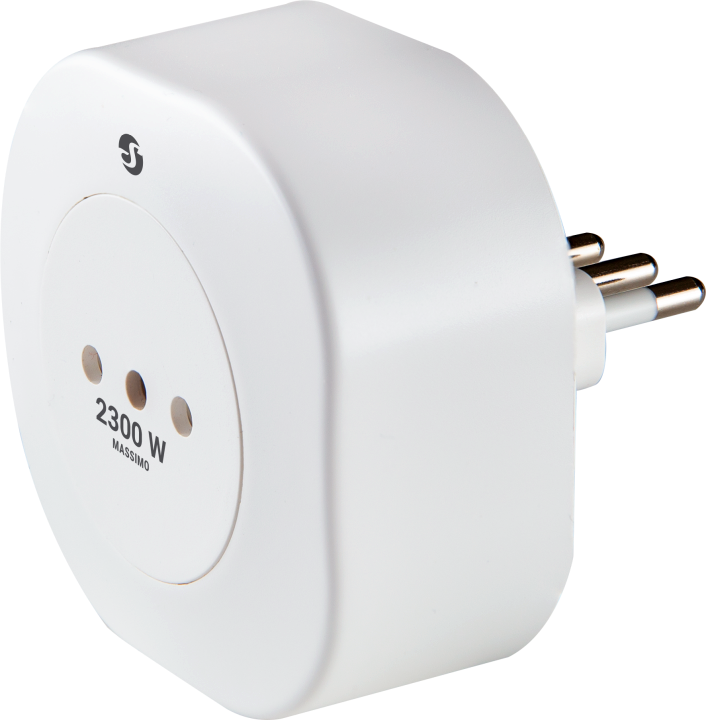 Shelly · Plug & Play · "Plus Plug IT" · ITALIEN · Zwischenstecker · 12A · Messfunktion · WLAN · BT · Weiß