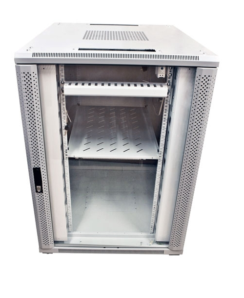 ALLNET 19"Schrank, 32HE, B800/T1000mm, Glastür, Lichtgrau, SNB-Serie,