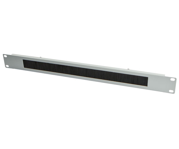 ALLNET 19"zbh. Kabeldurchführungsplatte, 1HE, Metall, Lichtgrau, mit Bürste,