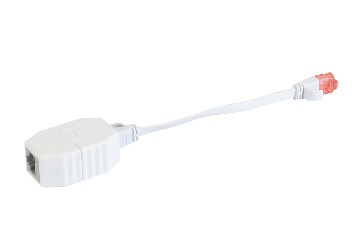 TP-TP Kupplung,CAT6A,Buchse,1:1 ,8-pol., RJ45, Sicherungskupplung, Abwurfbuchse, PoE fähig, bis zu 10GBit (ABS Gehäuse) - ALL-RJ45-Magnet