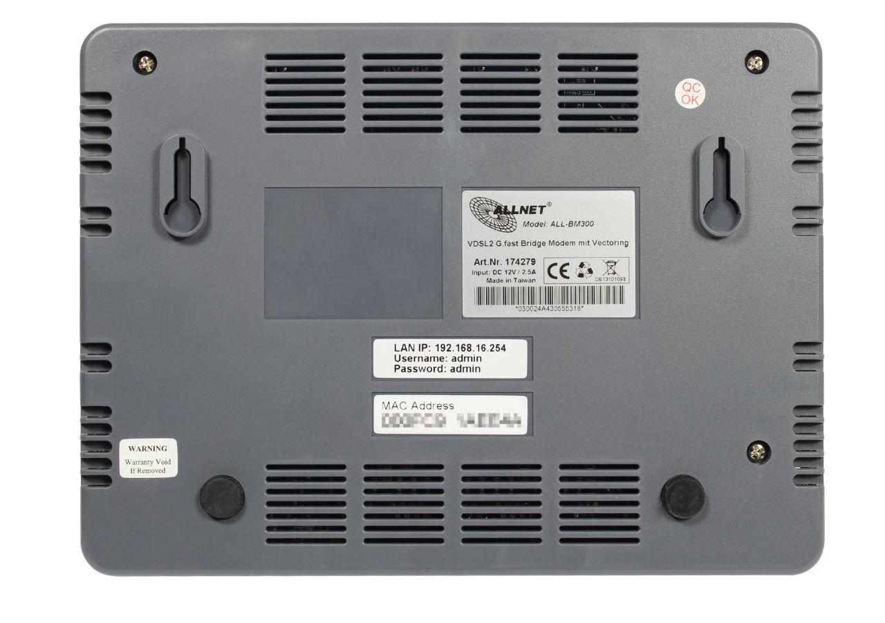ALLNET ISP Bridge Modem g.fast mit Supervectoring / Punkt-zu-Punkt Modem VDSL g.fast via 2-Draht managed Slave "ALL-BM300"
