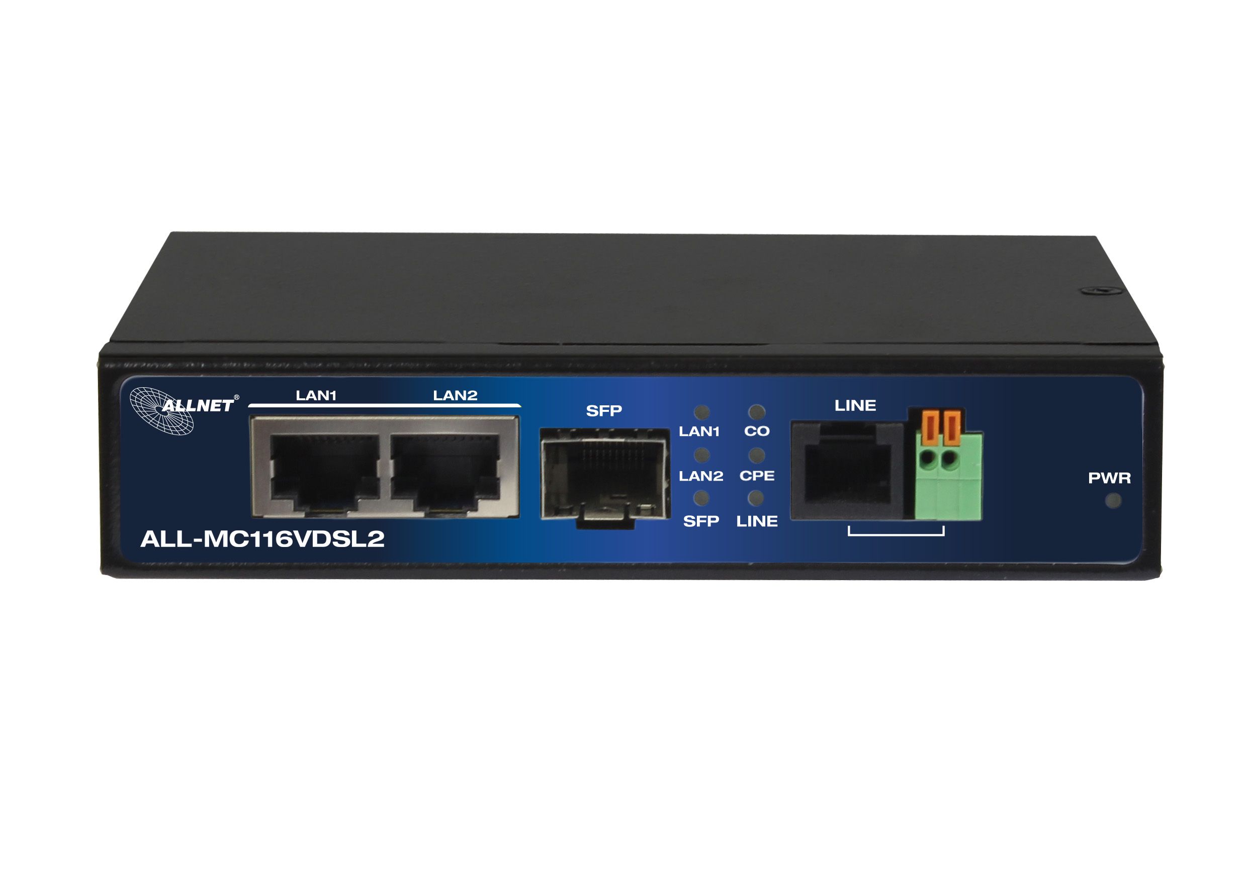 ALLNET Punkt-zu-Punkt Modem VDSL2 via 2-Draht unmanaged "ALL-MC116V2" / Max. 3km mit max. 160Mbit/s
