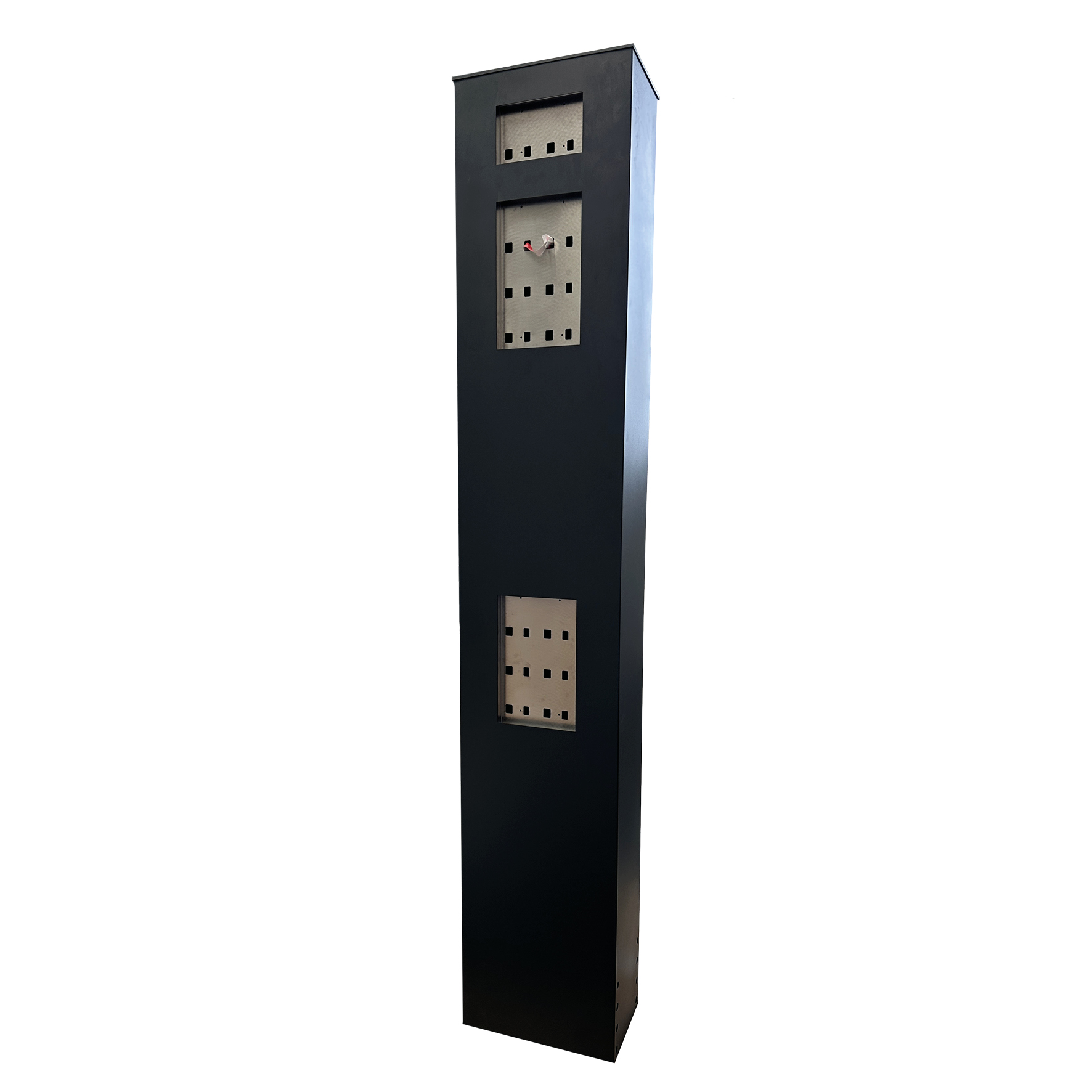 Edelstahl Stele L f. 2N IP Verso PKW+LKW Bedienhöhe pulverbeschichtet (Briefkasten optional) 