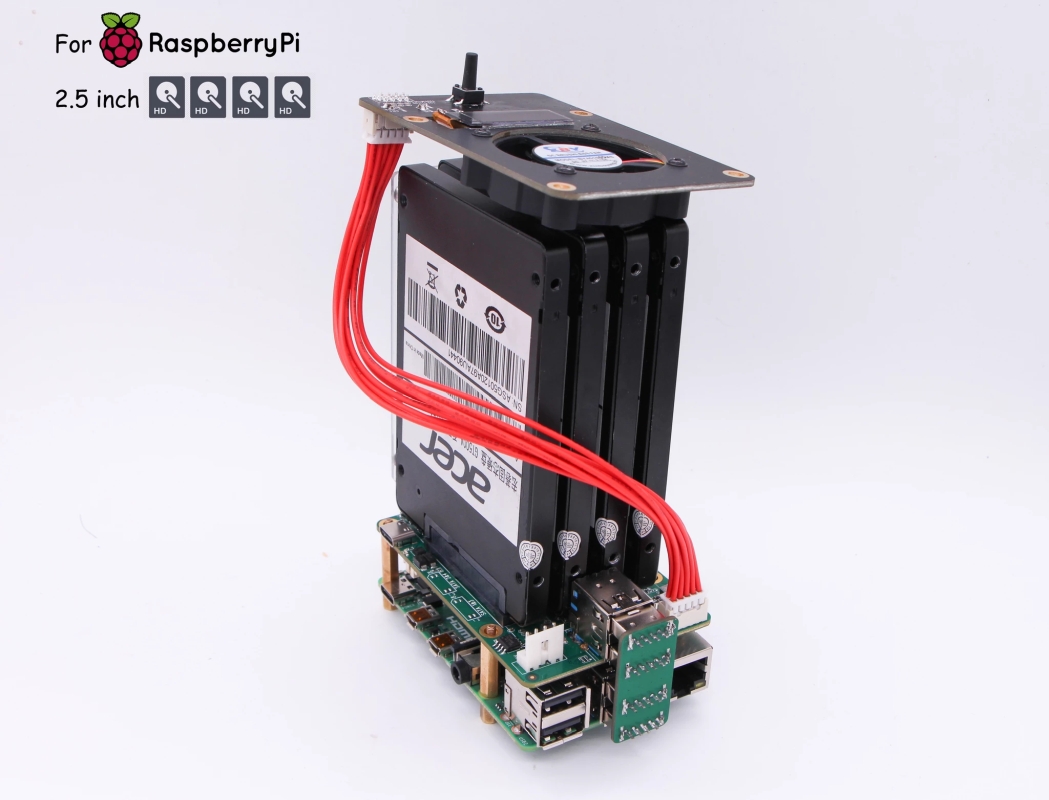 Raspberry Rock Pi 4 zbh. SATA  NAS HAT Top Board