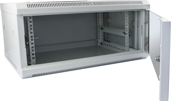 ALLNET 19"Wandgehäuse, 12HE, 1-teilig, T450mm, Lichtgrau, SMC-Serie,