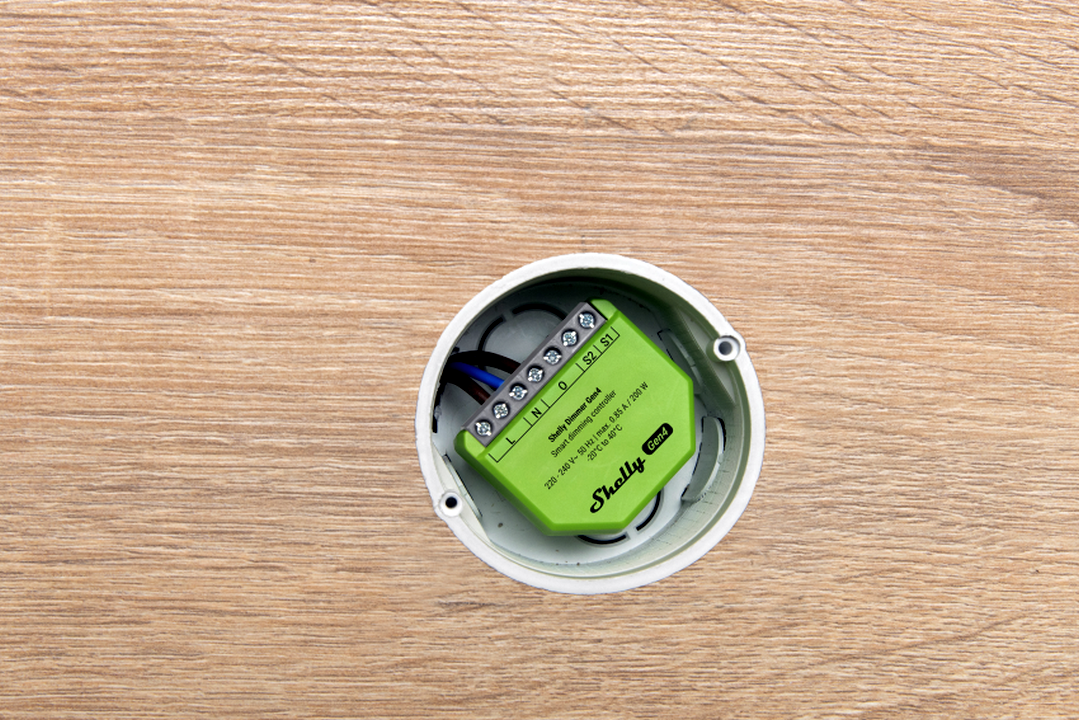 Shelly · Unterputz · "Dimmer Gen4" · Relais · LED Lichtcontroller · Messfunktion · WLAN · Zigbee · Matter · BT