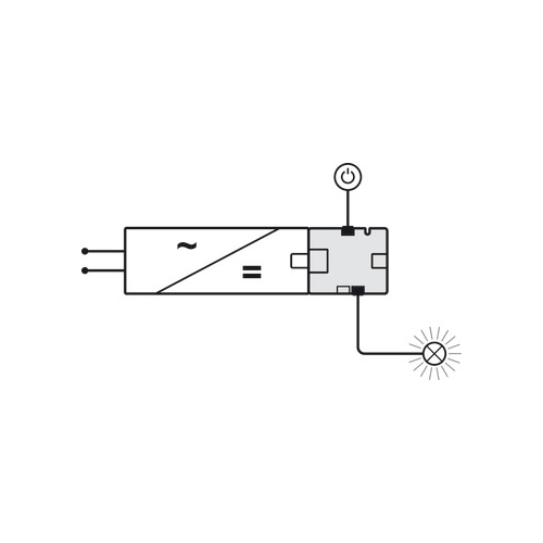 2-fach-Verteiler, Häfele Loox5 12 V Box-to-Box mit Schaltfunktion 2-pol. (monochrom)