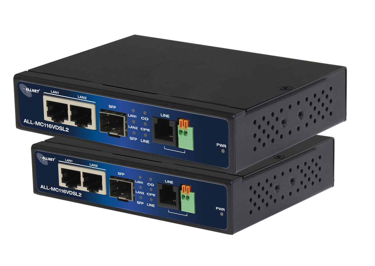 ALLNET VDSL2 Punkt-zu-Punkt-Bundle via 2-Draht unmanaged "ALL-MC116VDSL2" Master & Slave (Bundle) ALLNET VDSL2 Punkt-zu-Punkt-Bundle via 2-Draht unmanaged "ALL-MC116VDSL2" Master & Slave (Bundle)