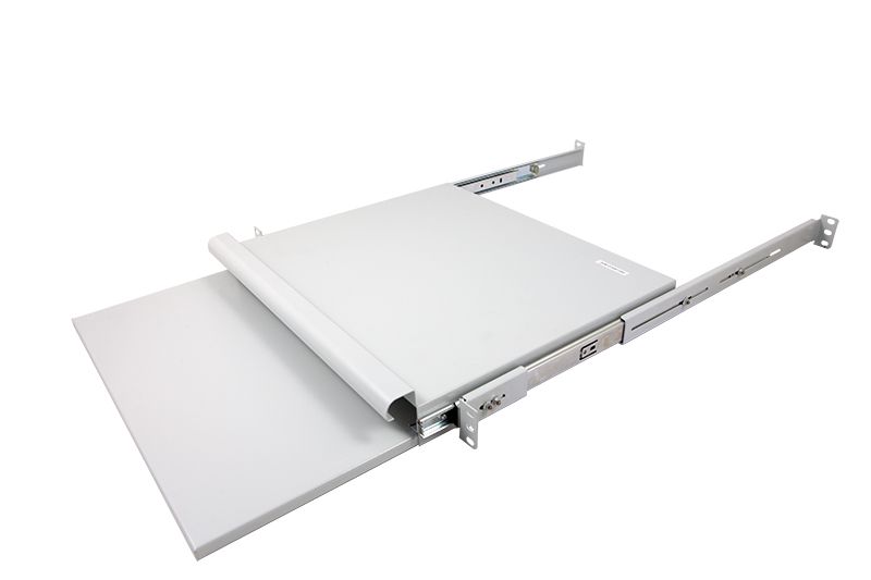ALLNET 19"zbh. Tastaturboden ausziehbar, für 1000mm Schrank tiefe, Lichtgrau, t750-850mm,
