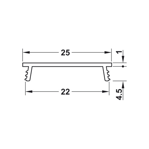 Abdeckprofil, für Fräsnut 22 mm Lichtblende für LED-Bänder