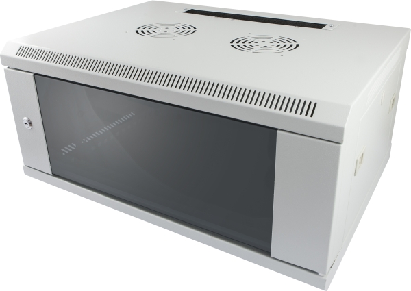ALLNET 19"Wandgehäuse,  4HE, 1-teilig, T450mm, Lichtgrau, SMC-Serie,