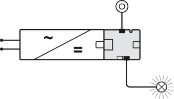 2-fach-Verteiler, Häfele Loox5 24 V Box-to-Box mit Schaltfunktion 2-pol. (monochrom)