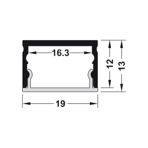 Design-Unterbauprofil, Profil 4106 für LED-Bänder bis 10 mm