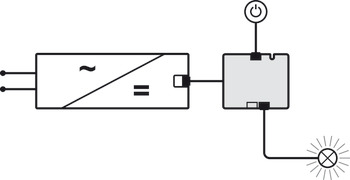 2-fach-Verteiler, Häfele Loox5 12 V mit Zuleitung und Schaltfunktion 2-pol. (monochrom)