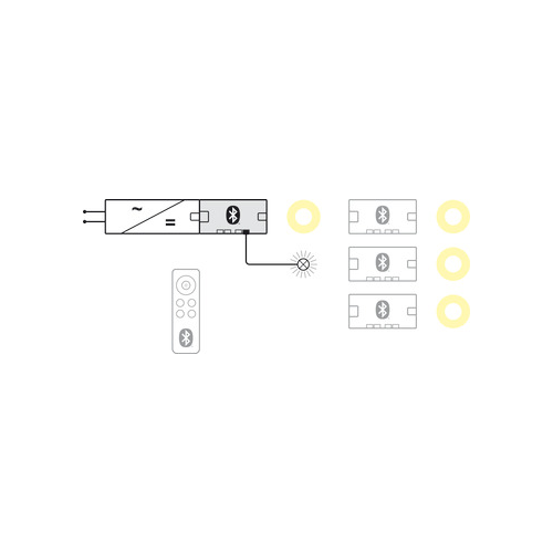 4-fach-Verteiler (1-Kanal), Häfele Connect Mesh Eco 24 V 2-pol. (Tunable white 2-Draht Technik)