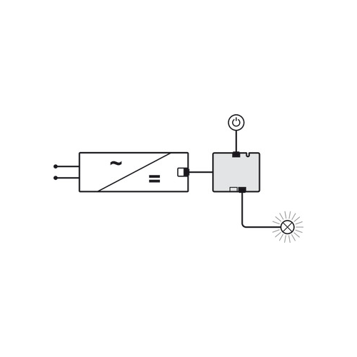 2-fach-Verteiler, Häfele Loox5 12 V mit Zuleitung und Schaltfunktion 2-pol. (monochrom)