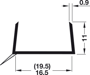 Sockelprofil, mit Dichtungslippe Sockelprofil, mit Dichtungslippe
